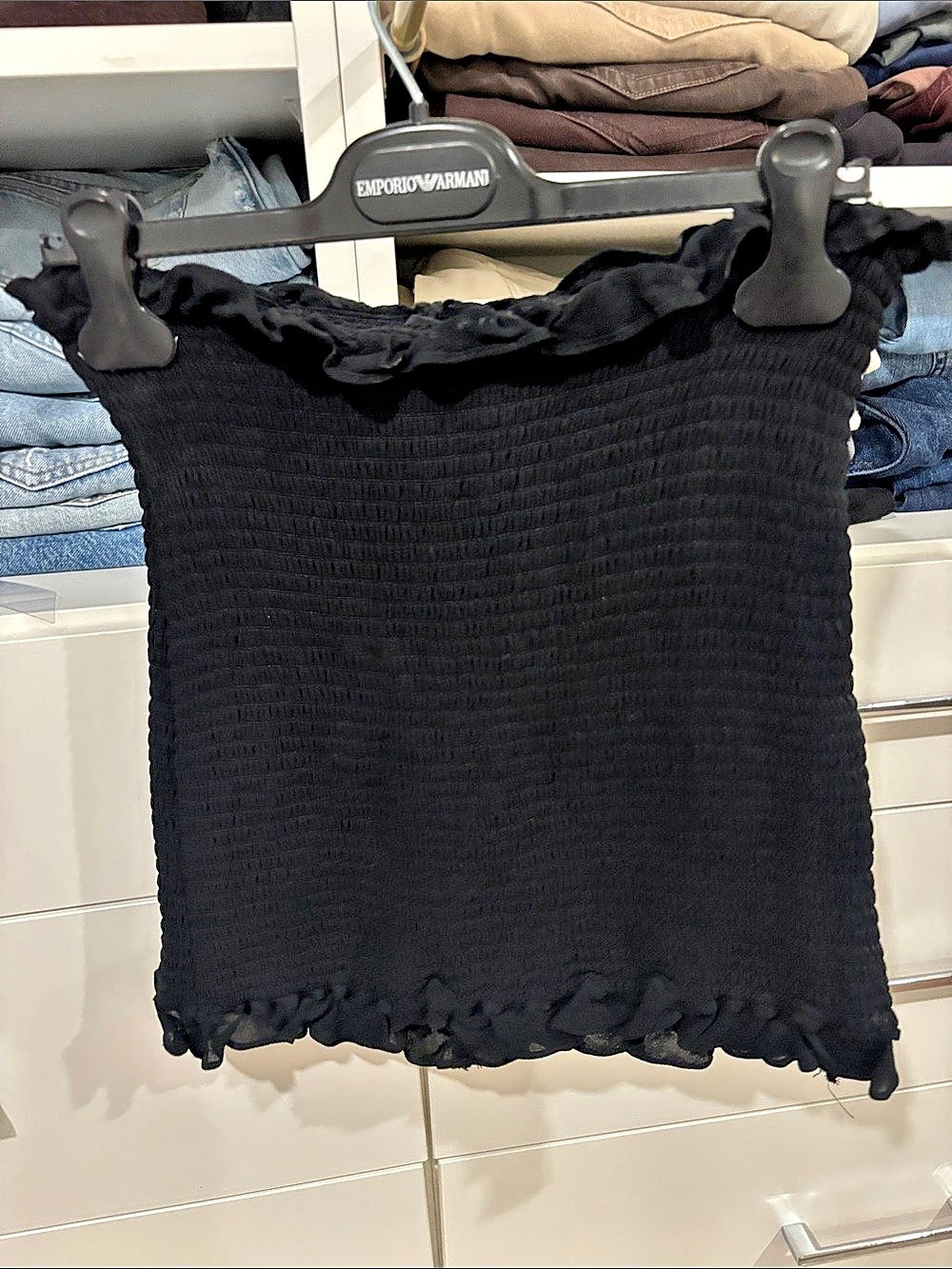 Reformation Smocked Skirt Black